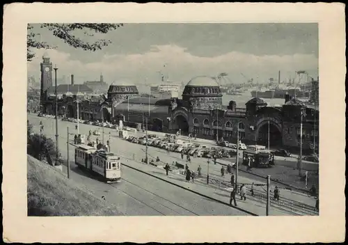 Ansichtskarte St. Pauli-Hamburg Landungsbrücken 1932