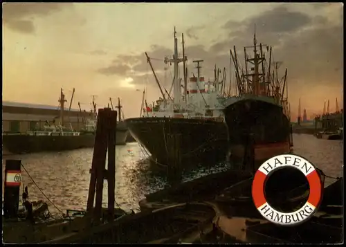 Ansichtskarte Hamburg Hafen, Schiffe 1971