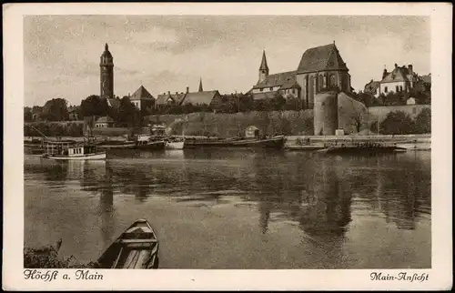 Ansichtskarte Höchst-Frankfurt am Main Mainpartie - Boote 1928