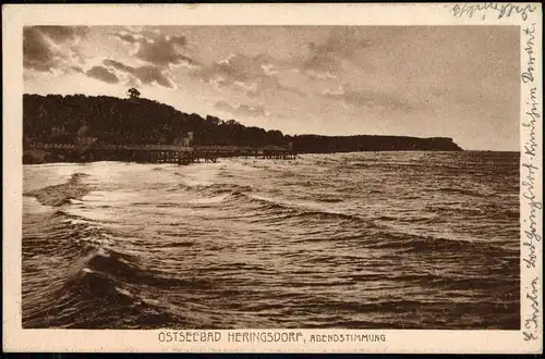 Ansichtskarte Heringsdorf Usedom Badestrand, Seebrücke 1926