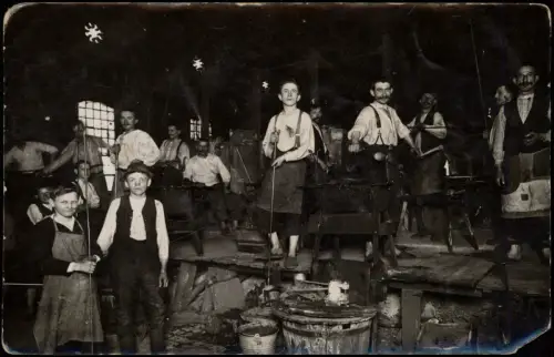 Ansichtskarte Schwepnitz Werkhalle Glasfabrik 1919 Privatfoto