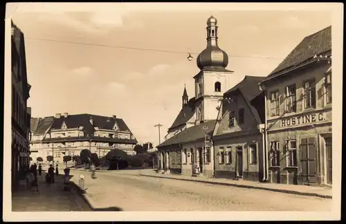 Josefstadt-Jermer Josefov Jaroměř Straßenpartie - Fotokarte 1938