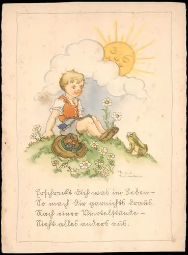 Ansichtskarte  Liesel Lauterborn Künstlerkarte Junge Forsch 1940