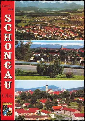 Ansichtskarte Schongau Mehrbildkarte 3 Ortsansichten 1975