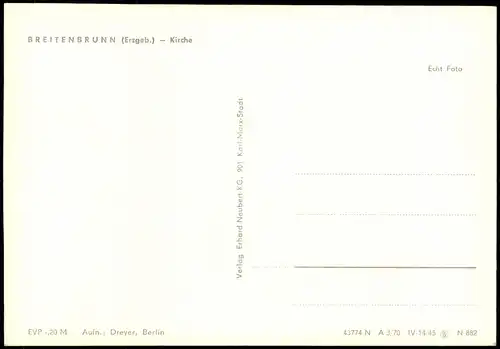 Ansichtskarte Breitenbrunn (Erzgebirge) Kirche 1970