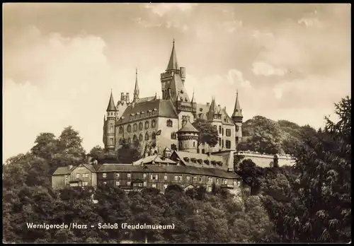 Ansichtskarte Wernigerode Schloss/Feudalmuseum, Fotokarte 1970