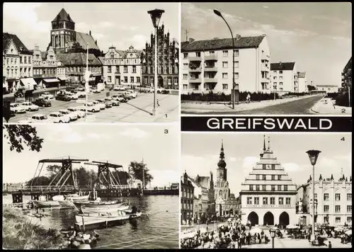Ansichtskarte Greifswald Max Hagen Weg, Wiecker Brücke 1972