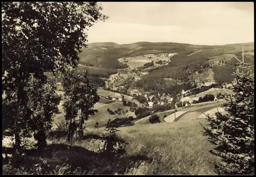 Breitenbrunn (Erzgebirge) Panorama-Ansicht, Ort im Erzgebirge 1970