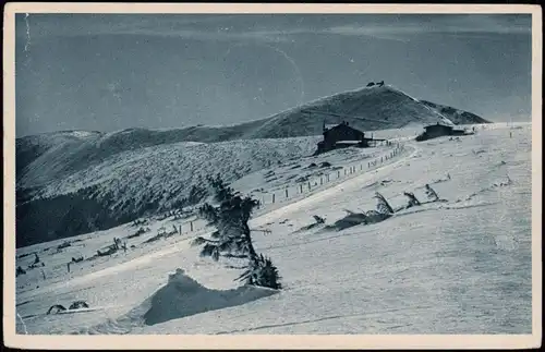 Postcard Krummhübel Karpacz Heinrichbaude, Kamm im Winter 1932