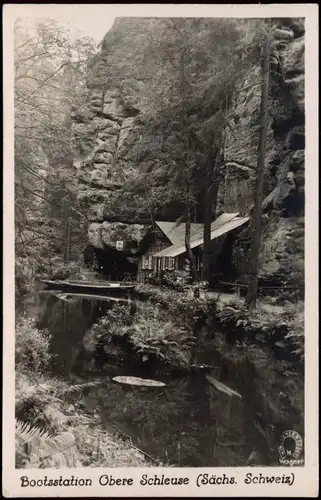 Ansichtskarte Hinterhermsdorf-Sebnitz Bootstation Obere Kirnitzsch 1960