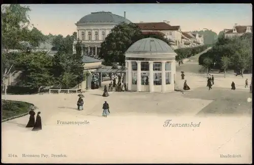 Franzensbad Františkovy Lázně Franzensquelle (handcoloriert) 1907