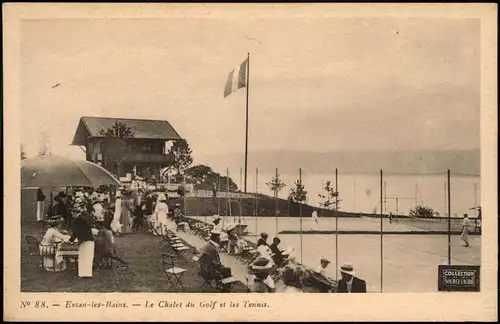 CPA Évian-les-Bains Le Chalet du Golf et les Tennis. 1928