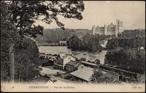 CPA Pierrefonds Bahnhof und Schloß 1912