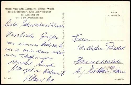 Ansichtskarte Mengersgereuth-Hämmern Umlandpartie 1953