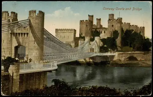 Postcard Conwy Schloß Castle - Brücke 1911