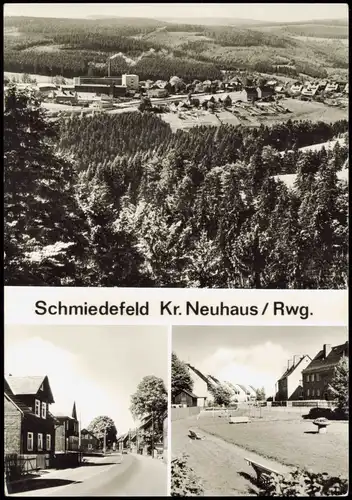 Schmiedefeld (Rennsteig) Panorama-Ansicht, Ort im Thüringer Wald 1981