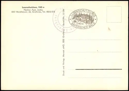 Waldhäuser-Neuschönau Lusenschutzhaus   Waldhäuser üb. Grafenau 1970