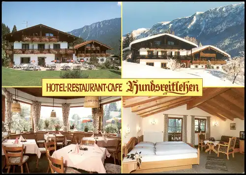Bischofswiesen Mehrbild-AK HOTEL RESTAURANT-CAFE HUNDSREITLEHEN 1990