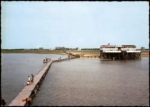 St. Peter-Ording Seesteg zur Sandbank, rechts die Arche Noah 1981