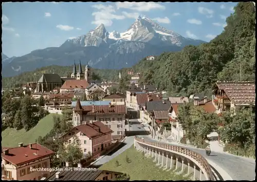 Ansichtskarte Berchtesgaden Panorama-Ansicht mit Watzmann (Alpen-Berg) 1975