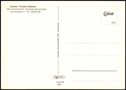 Lennestadt  Ansicht Blick Gasthof Pension Gödecke   Burbecke (Sauerland) 1973