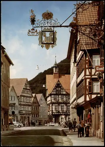 Ansichtskarte Bad Urach Ortspartie mit Personen Beim Marktplatz 1970