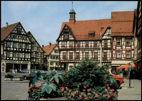 Ansichtskarte Bad Urach Rathaus, Rathausplatz, Apotheke Am Markt uvm. 1975
