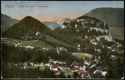 Ansichtskarte Oybin Blick von der Ludwigshöhe. 1918