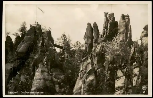 Ansichtskarte Jonsdorf Die Nonnenklunzen 1932