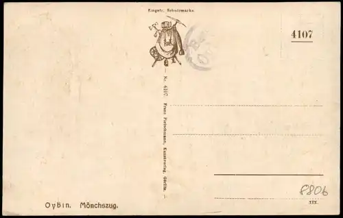 Ansichtskarte Oybin Mönchszug - Künstlerkarte 1912