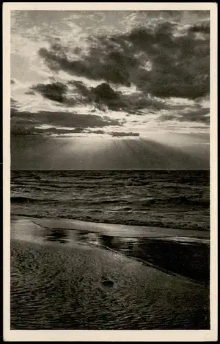 Ansichtskarte Warnemünde-Rostock Strand, Meer - Stimmungsbild 1950