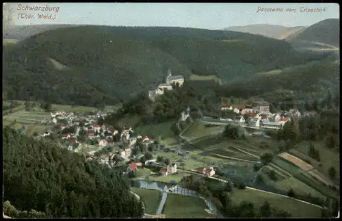Ansichtskarte Schwarzburg Blick vom Trippstein 1914