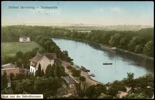Ansichtskarte Bernburg (Saale) Saalepartie 1914