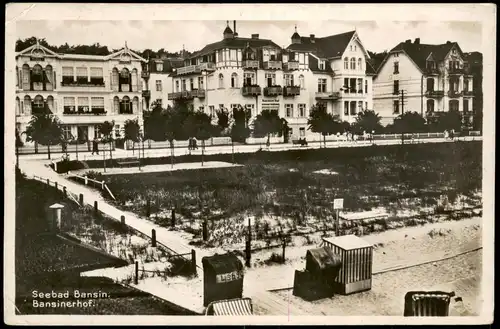 Ansichtskarte Bansin-Heringsdorf Usedom Bansinerhof, Eingang Strand 1931