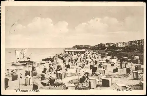 Ansichtskarte Binz (Rügen) Strand, Hotels - Seebrücke 1929