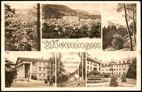 Ansichtskarte Meiningen Theater, Stadt MB 1941  gel Feldpost WK2