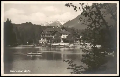 Ansichtskarte Grainau Badersee, Hotel 1932