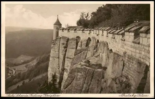 Königstein (Sächsische Schweiz) Festung Königstein, Turm Eckfelsen 1930