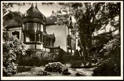 Ansichtskarte Bad Sachsa Villa, Stadtpark 1932