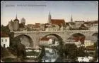 Ansichtskarte Bautzen Budyšin Partie mit Kronprinzenbrücke. 1922