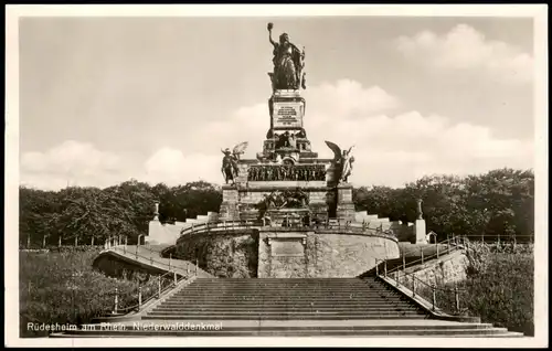 Rüdesheim (Rhein) National-Denkmal / Niederwalddenkmal, Fotokarte 1934