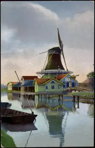 Ansichtskarte  Windmühle Photochromie - Stimmungsbild 1908