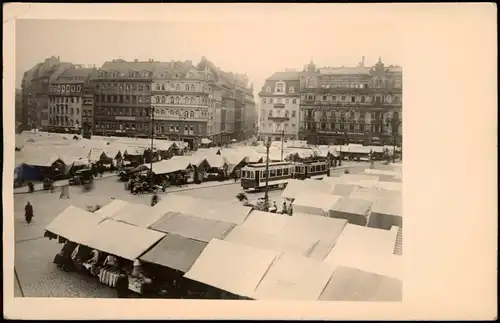 Innere Altstadt-Dresden Neumarkt, Straßenbahn - Marktstände 1926 Privatfoto Foto