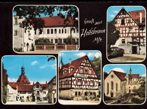 Heilsbronn Mehrbild-AK mit Gasthaus Zum Adler, Hotel Klosterhof uvm. 1972