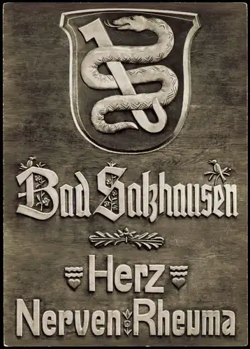 Ansichtskarte Bad Salzhausen-Nidda Allgemeine Ansicht mit Wappen 1965