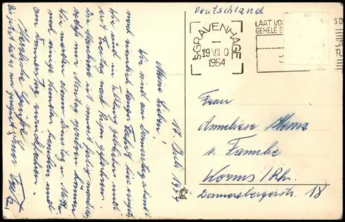 Postkaart Tilburg Hotel Riche 1954