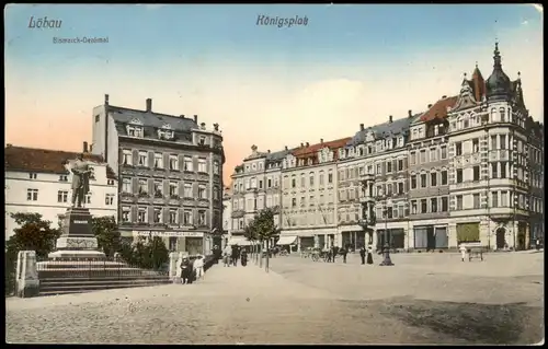 Ansichtskarte Löbau Königsplatz 1916  gel. Feldpost