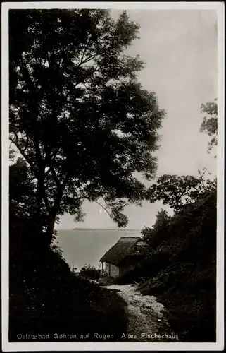 Ansichtskarte Göhren (Rügen) Alte Fischerhütte am Strand 1932