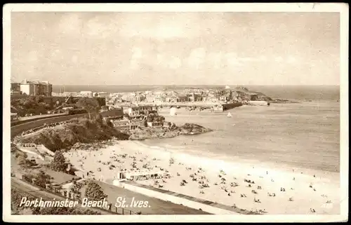 Postcard St. Ives (Cornwall) Porthminster Beach 1932