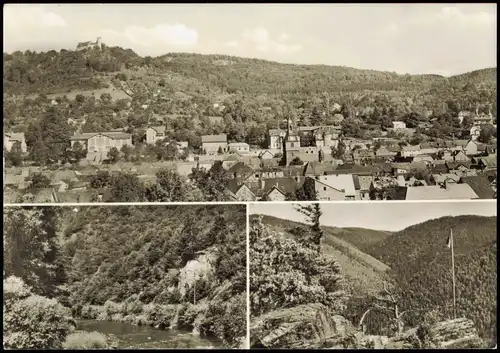 Bad Blankenburg Panorama-Ansicht Blick ins Schwarzatal Thüringer Wald 1978